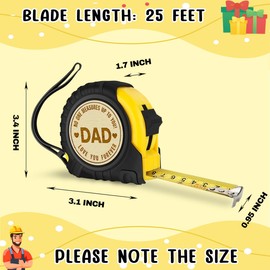 Dad Gifts Fathers Day Christmas Birthday Gifts for Dad Father Tool Gifts Woodworker Gifts Carpenter Gifts for Dad No One Measures Up to You Engraved Tape Measure 25 FT