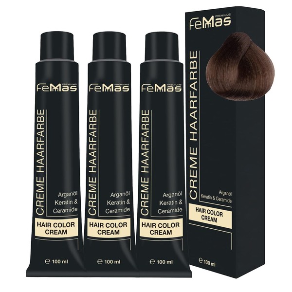 FemMas Hair Colour, Professional Cream Hair Colour with Argan Oil,
