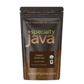 Organic Velvet Soul: 12 oz Ground Coffee, Fresh Roasted Personally for You on Order & Shipped Direct, Light Roast, Fair Trade Certified, 100% Arabica Specialty Coffee, Read About Below