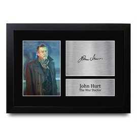HWC Trading A4 FR John Hurt Dr Who War Doctor Gifts Printed Signed Autograph Picture for TV Show Fans - A4 Framed
