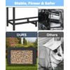 Tikimilor 4ft Firewood Rack Holder with Cover, Adjustable Heavy Duty