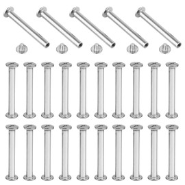 25 Set Chicago Book Screws, Cosswe Binding Screws Kit, M5 x 35 mm Metal Round Head for DIY Leather Decoration, Bookbinding, Bookbinding