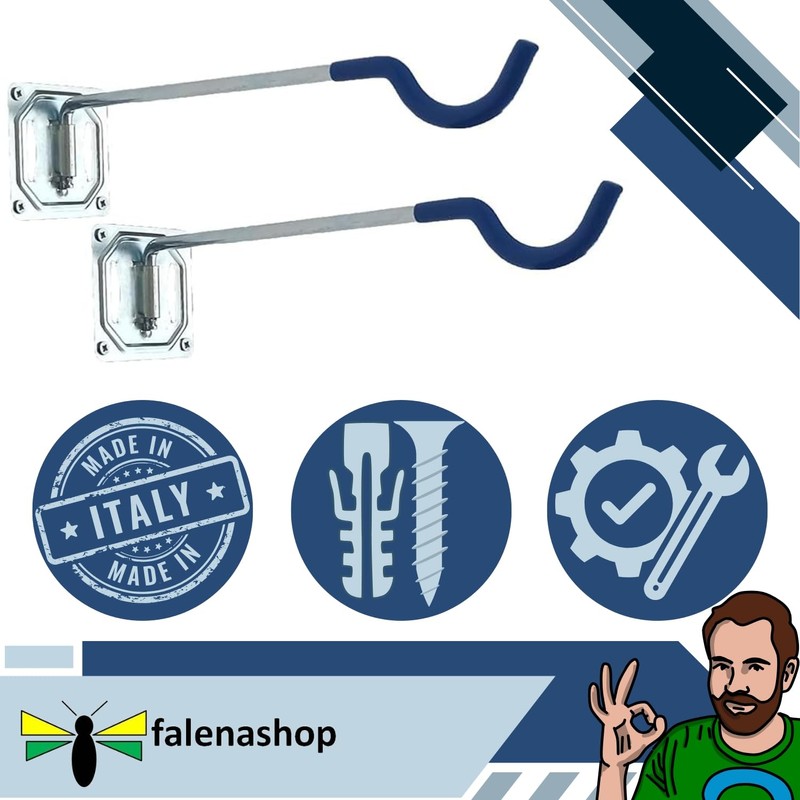 Parpyon® Wall Mounted Bicycle Rack Rack 2 Hooks for Bicycles