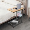 mignonnememe Adjustable Bed Side Table, C Shaped End Table Small