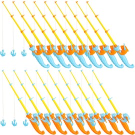 18 Pcs Magnetic Fishing Toy Pole Magnet Fishing Rods Fishing Bath Toy Game Fishing Scalable Rod for Magnetic Fishing Games for Kindergarten Preschool Boys Girls