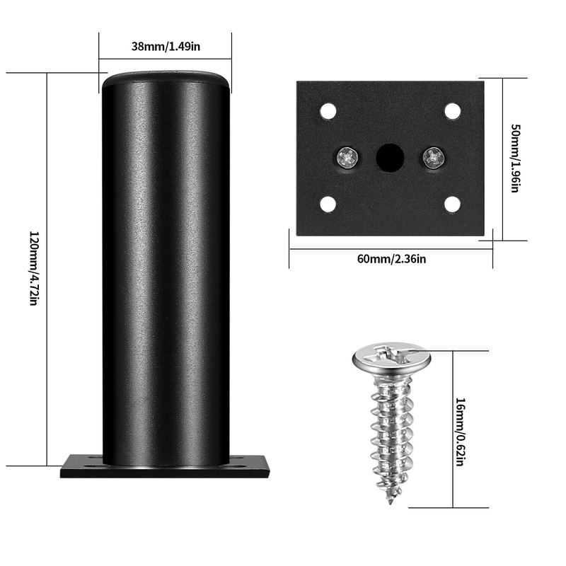 Pack of 4 Adjustable Feet for Furniture Feet, 12 cm