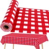 Red and White Checkered Tablecloth Roll 52 in x 100