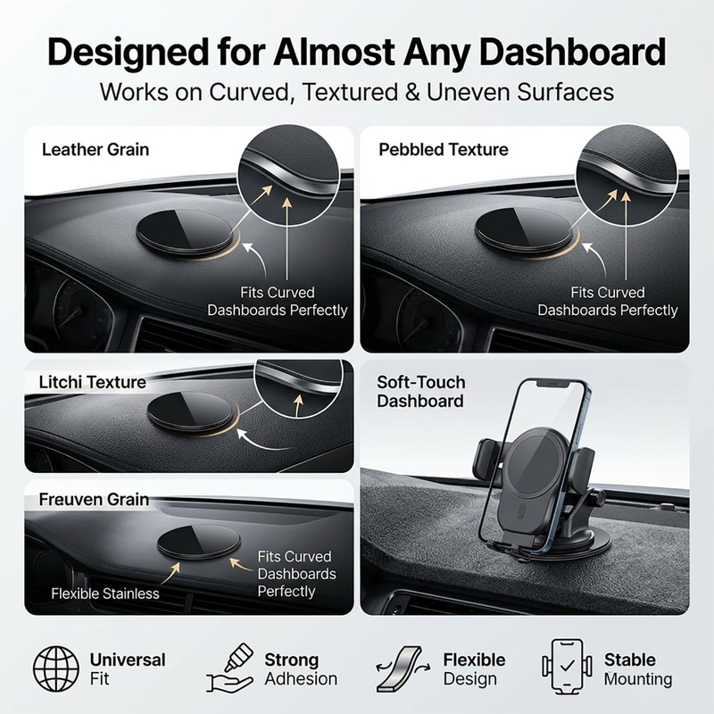 Smeyta Dashboard Phone Holder Pad 3PCS, Car Phone Holder Dashboard