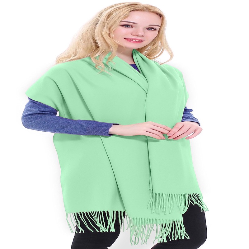 CJ Apparel - Bufanda gruesa de mezcla de algodón con