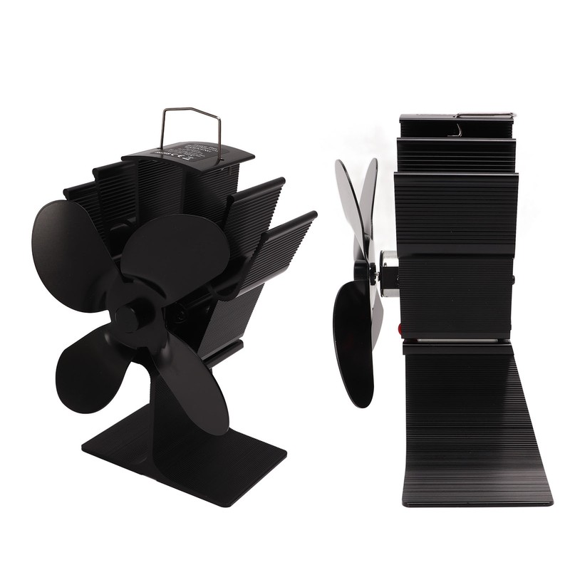Heat Powered Fireplace Fan 4 Blades Aluminum Alloy Stove Fan