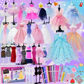 No Sewing Clothing Design Kit, Set of 5, Making Toy, Crafting Kit, Sewing, Toy, For Kids, High Schoolers, Elementary School Students, Girls, Gift, Birthday Gift (Patterns and Manual)