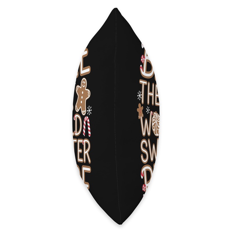 Playful Typography with Gingerbread Details Throw Pillow