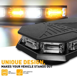 16.5 Inch New Emergency Beacon 56 LED Roof Top Strobe Light Magnetic Warning Caution BarsLight Color: AMBER
