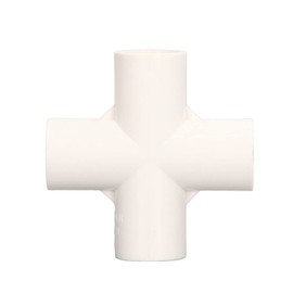 PVC Pipes, PVC Fitting, 5-Way, PVC Angle Fittings, Pipeline, Pack of 10, PVC Pipe Fitting, 20 mm, Right Angle, PVC Pipe, Three-Dimensional (White)