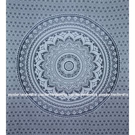 Popular Handicrafts Tapiz de mandala indio para colgar en la pared, diseño hippie, colcha bohemia, tapices dobles multiusos