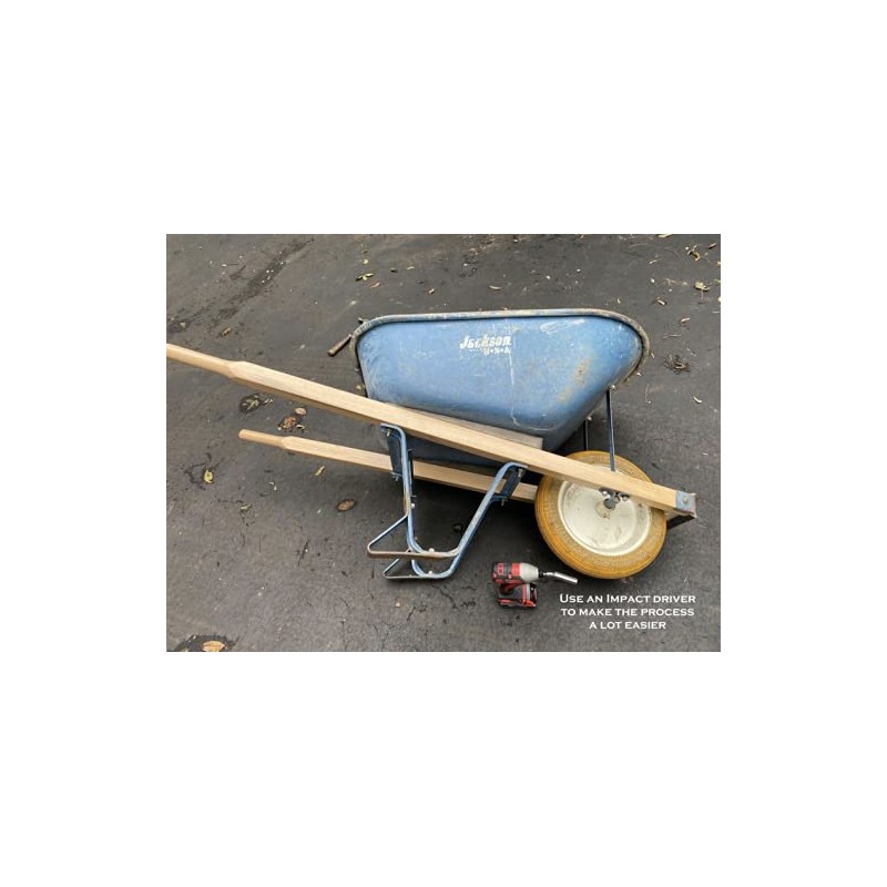 Edward Tools 60” Wood Replacement Wheelbarrow Handles for Jackson Wheelbarrows,