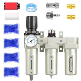 3/4" NPT Industrial Grade 3 Stage Air Drying System, Air Compressor Filter Oil Water Separator Air Dryer for Plasma Cutter and Paint Spray