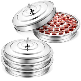 Jingmore Communion Trays with Lid Holy Wine Serving Trays Stacking Stainless Steel Communion Trays for Churches Communion Ware Wine Cups Bread Supplies, Silver
