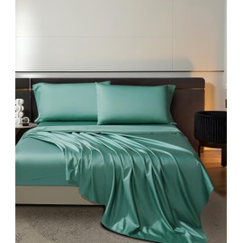 Arianaut King Size Sheets Set Green 1000 Thread Count Egyptian Cotton Sheets Luxury Green Sheets 4PC Hotel Quality Deep Pocket King Sheet Set Soft Silky Cooling King Sheets