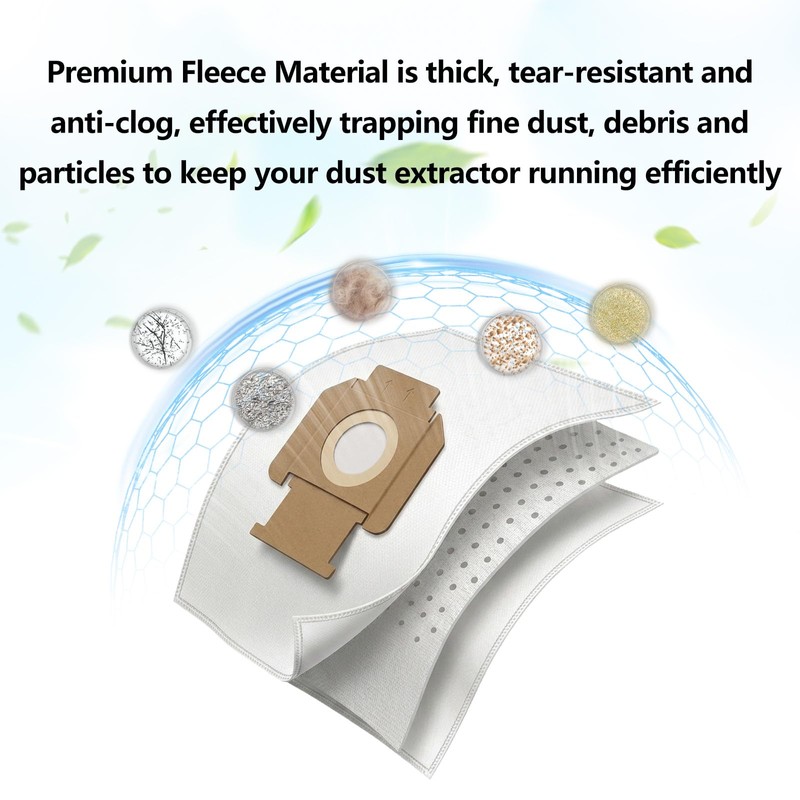 5 Pack DWV9402 Fleece Replace Shop Vacuum Bags
