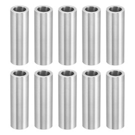 PATIKIL M8 Aluminum Spacers, 10 Pcs Metal Spacer Aluminum 8.2mm ID x 12mm OD x 38mm L Aluminum Spacer Screw Standoff Round for 5/16" or M8 Screw Bolts