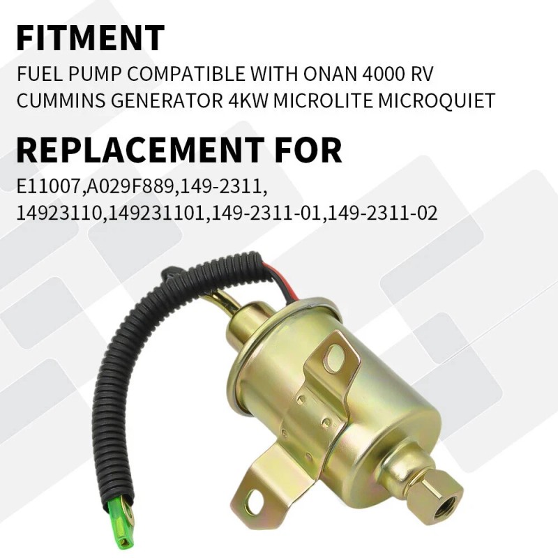 Cahuczlhoz Fuel Pump + Filter For Onan Microquiet 4000 4KW