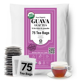 Akshit- Guava Leaf Tea, 75 Guava Tea Bags,100% Natural Guava Leaves Tea, Hojas de Guayaba, Non-GMO, No Additives, Sugar free, Promote Relaxation, 5oz