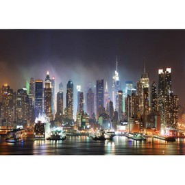 Xiaoterna 7x5ft New York City Landscape Photography Background City Night Landscape Outdoor View Backdrop Luxurious Ship Bokeh Backdrop Party Decoration Adult Kid Portrait Studio Props