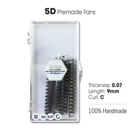 Premade Fans Eyelash Extensions 5D | Volume Lash Extensions Fans | 1000 Handmade Fans Per Tray 0.07 Curl C False Eyelash Extensions Natural Style Clusters Makeup Volume (9mm)
