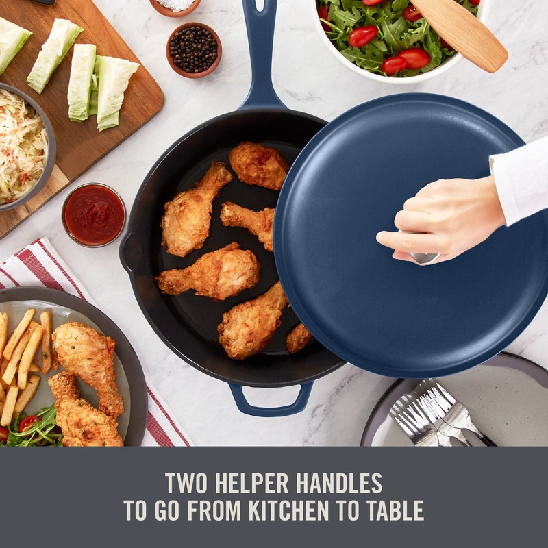 Zakarian By Dash 4.5QT Nonstick Cast Iron Deep Skillet with