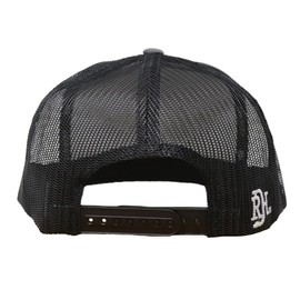 Red Dirt Hat Company Between The Line 5-Panel Adjustable Snapback Hat, Trucker Cap w/Ventilated Mesh Back & Snap Back Closure, Structured Baseball Cap for Men & Women - Black/White, One Size Fits All