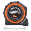 WellCut Retractable Tape Measure, with Metric & Imperial Dimensions, Rubberised