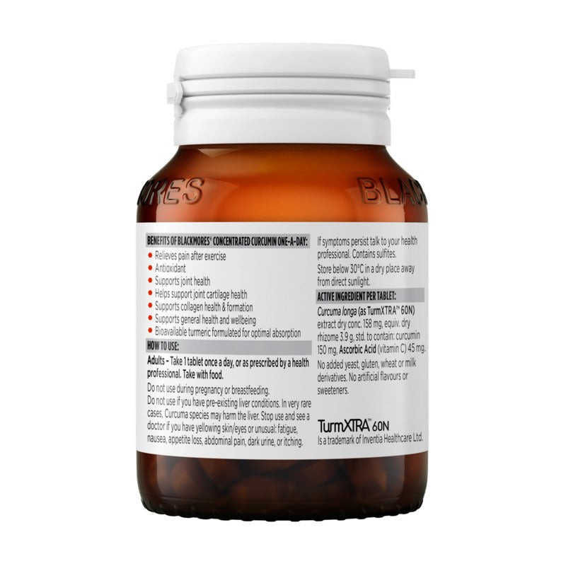 Blackmores Concentrated Curcumin One-A-Day 30 Tablets