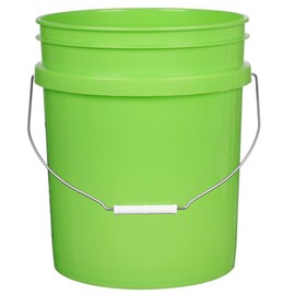 House Naturals 5 Gallon Lime Color Buckets- Pack of 3- Made in USA (5 Gallon, 3, Lime - White lids)