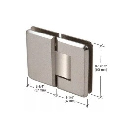 C.R. Laurence CRL Brushed Nickel Cologne 180 Series 180º Glass-to-Glass Hinge COL180BN