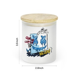 AGH 10oz Sublimation Glass Tealight Candle Holder with Bamboo Lids,50 Pcs Frosted Candle Jars Blanks Candle Vessels for Hand Candle Making, for Wedding Party Decorations, Home Table Decor.