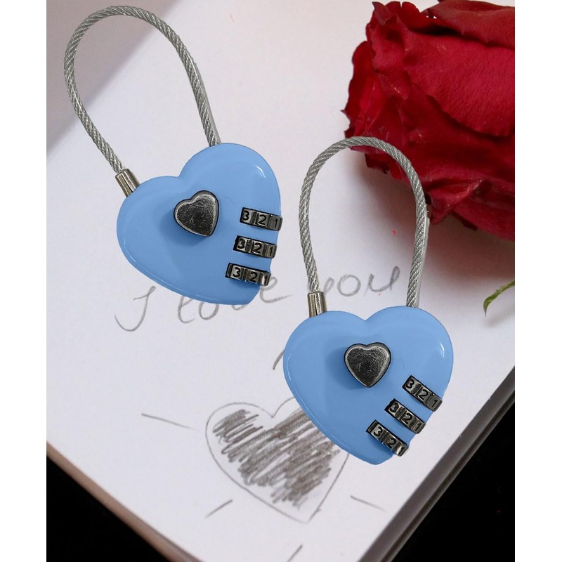 LITAITAI Padlock, Combination Lock, Small Locker Locks, Stainless Steel, Heart
