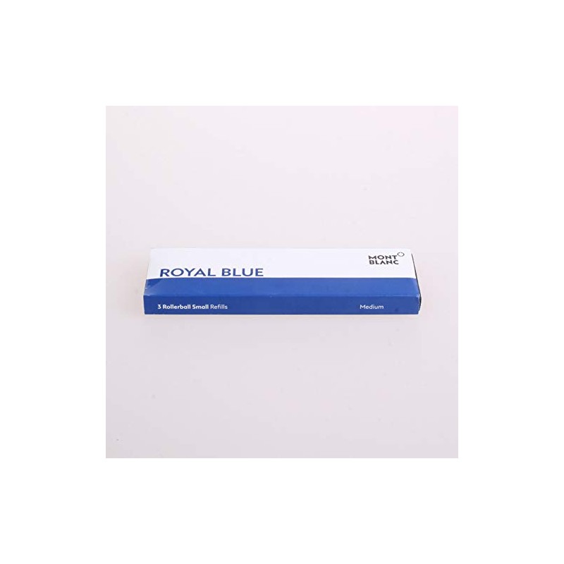 Montblanc 3 x Rollerball Refill Small, Colour Royal Blue, Medium