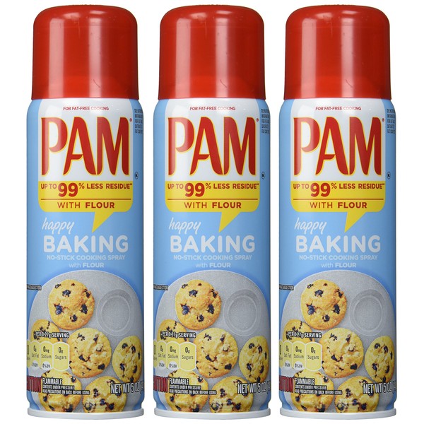 PAM Baking Spray with Flour 5 fl oz PACK, 15 Ounce, (Pack of 3)