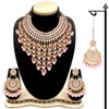 Aheli elegante boda india desgaste imitación Kundan tachonado gargantilla collar