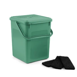 Rotho Organic Compost Bin 9 L with Activated Carbon Filter in Lid and Other Replacement Filter, Plastic (PP) BPA-Free, Turquoise, 9 L (23.0 x 22.5 x 27.5 cm)