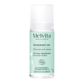 Melvita - Roll-On Deodorant - Les Essentiels - Long Lasting Protection for Sensitive Skin - Aluminium and Alcohol Free - Odour Control - 50 ml