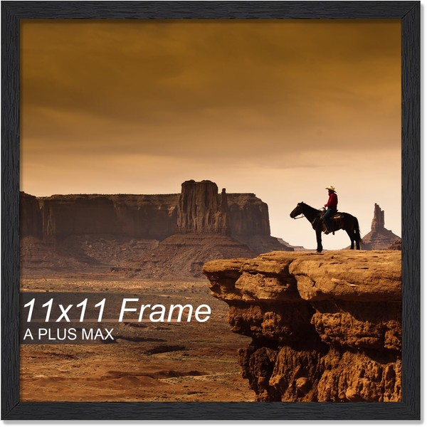 A PLUS MAX Square 11x11 Frame, Black Engineered Wood Picture