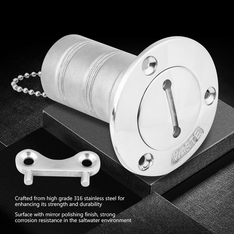 316 Stainless Steel Boat Marine Deck Fill Filler Keyless Cap
