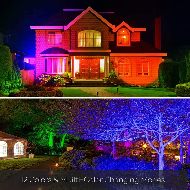 Outdoor LED Spotlight, Colour Changing 50 W, DIY Flash Mode,