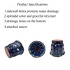 Grdthzey Ceramic Orchid Pots with Holes 6 inch (Dark Blue)