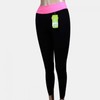 Sportswear Contrast Waist Pilates Yoga Jogging Workout Pants FREE Black-Fluorescent Green