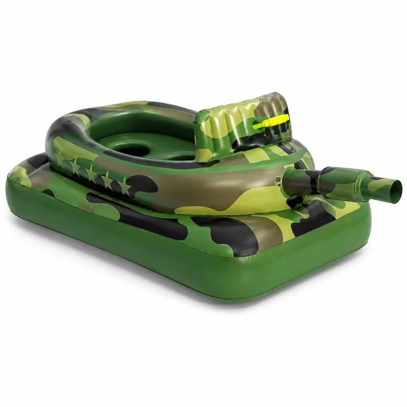 Inflatable Tank Pool Float for Water Play - Camouflage Ride-On