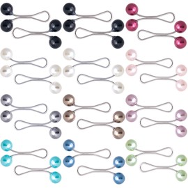 SmallCat 24Pcs Hijab Pins for Women, Colorful U Shape Scarf Clip Faux Pearl Brooch Safety Pins for Headscarf Shawl Muslim Hijab Scarves
