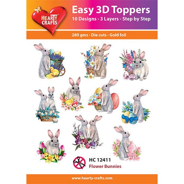 Easy 3D Toppers - Flower Bunnies